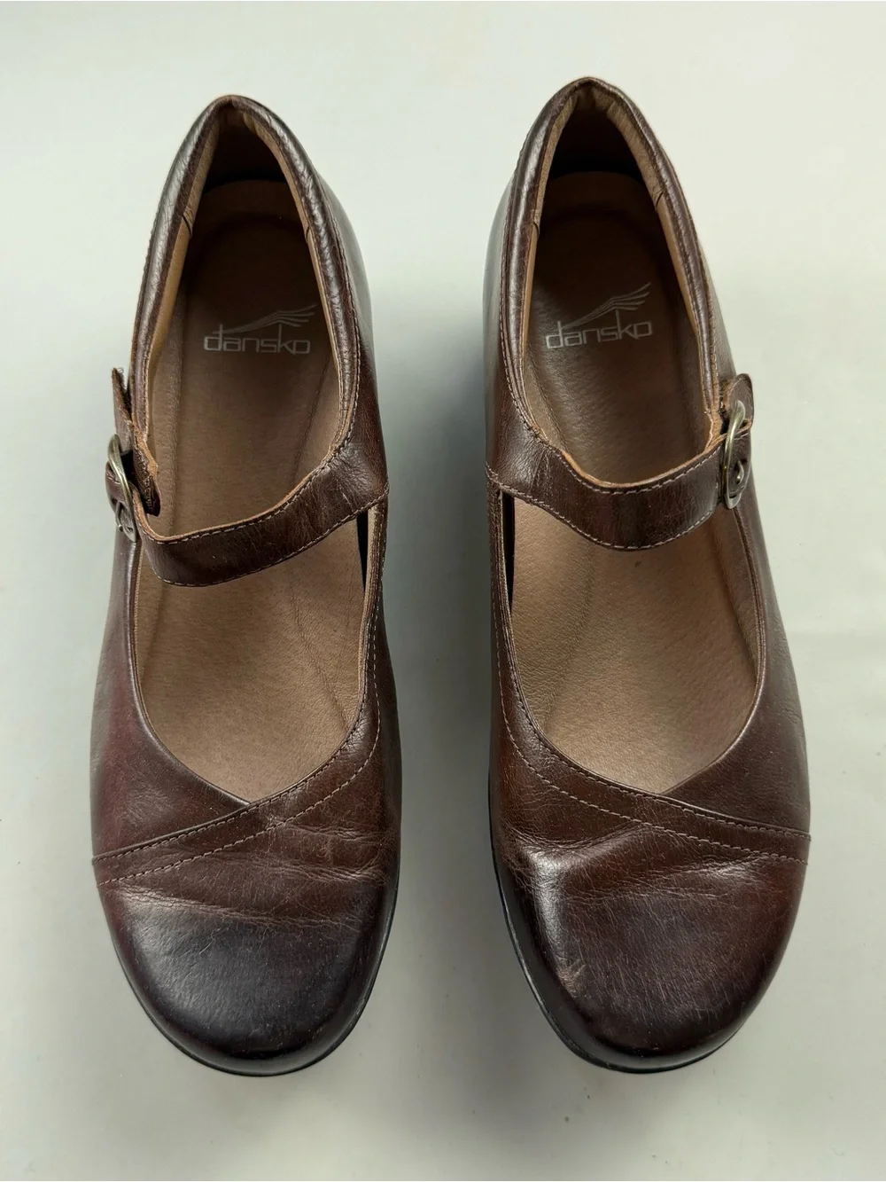 Dansko Fawna Mary Jane Brown Leather Comfort Shoes Dark Academia EU 40
